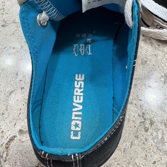 Converse All Star Low Top Sneakers‎ Black Teal Unisex Shoes Size Men's 5 - Picture 3 of 8